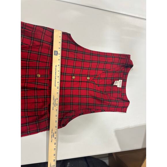 Vtg Blair Red Tartan Plaid  Jumper Dress Women’s Med Cottagecore 90s Holiday - Picture 6 of 8